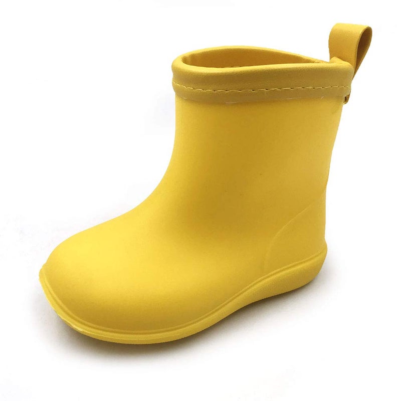 Amoji Boy's Rain Boots Toddler Rainboots Kid's Rubber Waterproof Garden Shoes Yellow 7-8 Toddler - Image 1